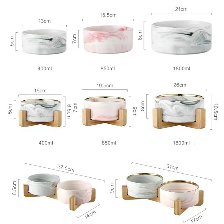 Marble Ceramic Bowl (double or single)