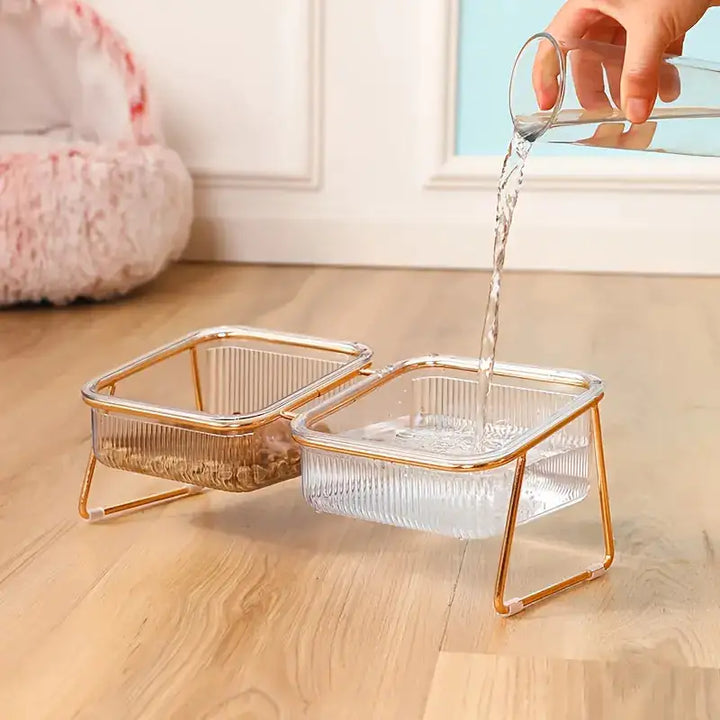 Elevated Food & Water Bowls (glass)